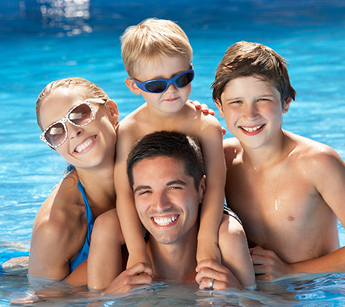 Happy Family in a Pool in Lawrenceville, GA